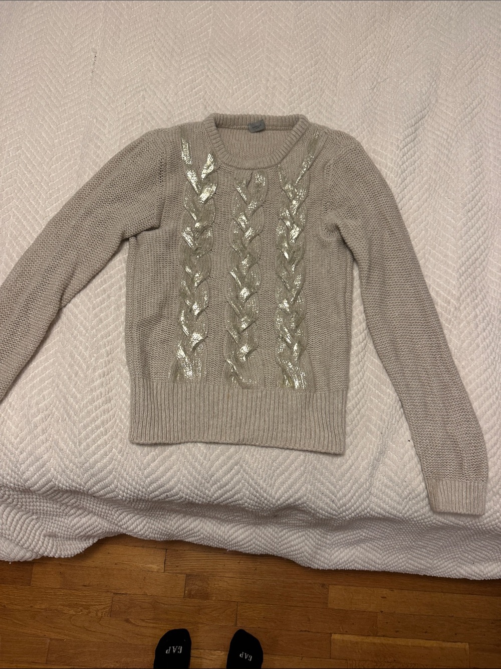 Marella Cream Cable Knit Sweater made in Italy